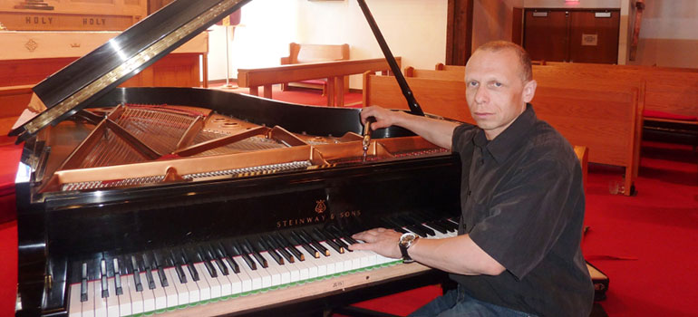 Piano tuning for concert hall, music studio, church